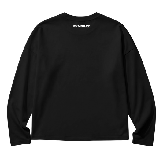 Gymbrat Athleisure Lifting Club Black Oversized Long Sleeve T-Shirt
