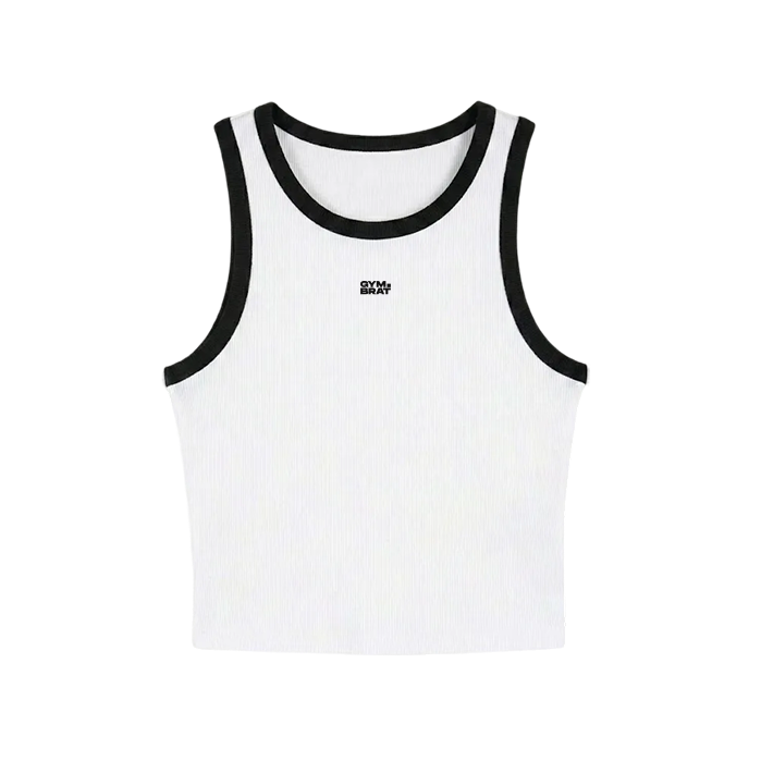 Gymbrat Contrast Women White Tank