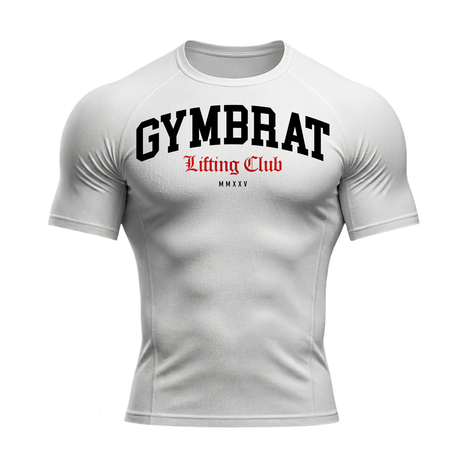 Gymbrat Athleisure Lifting Club White Compression T-Shirt