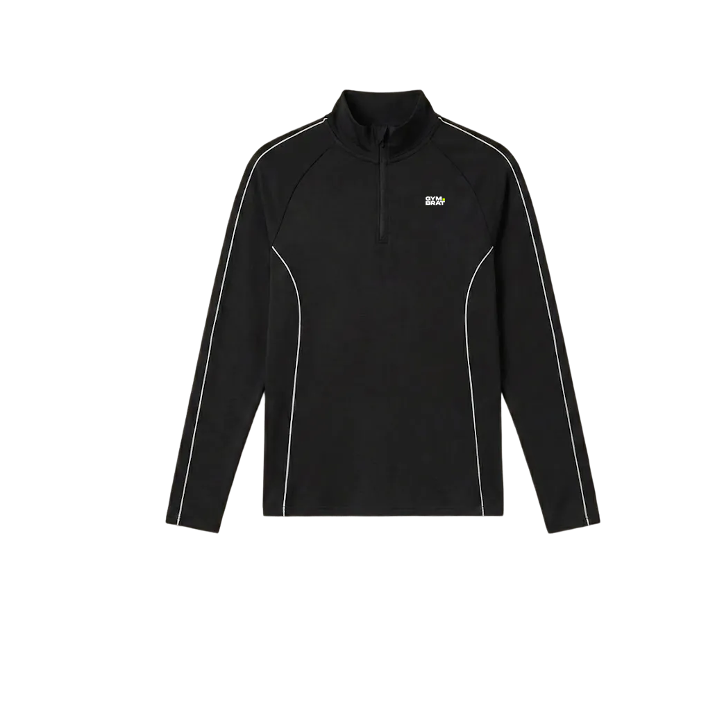 Gymbrat Alpha Contrast Quarter Zip Men Black Pullover