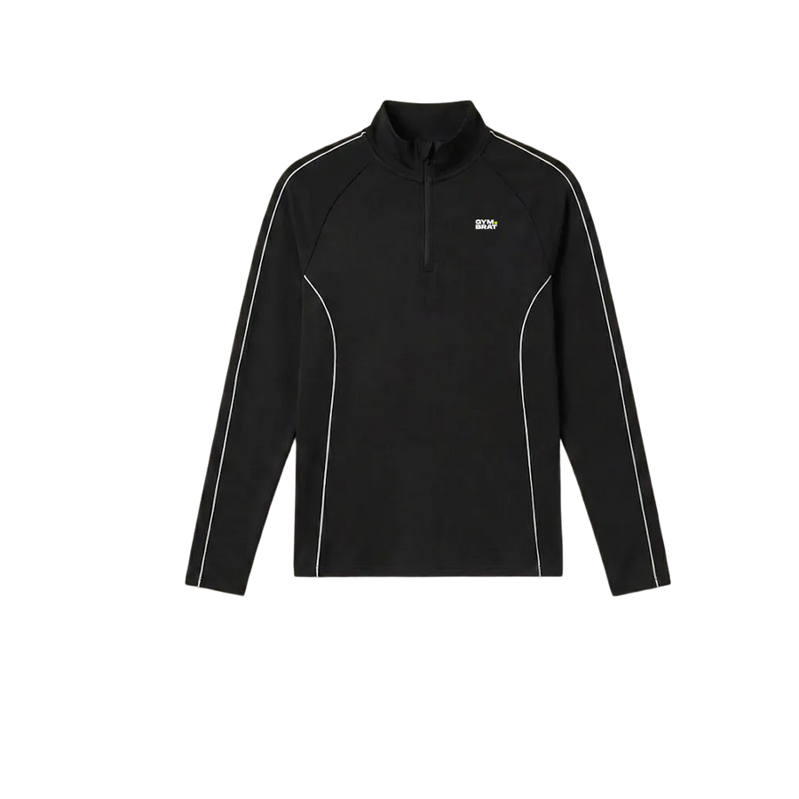 Gymbrat Alpha Contrast Quarter Zip Men Black Pullover