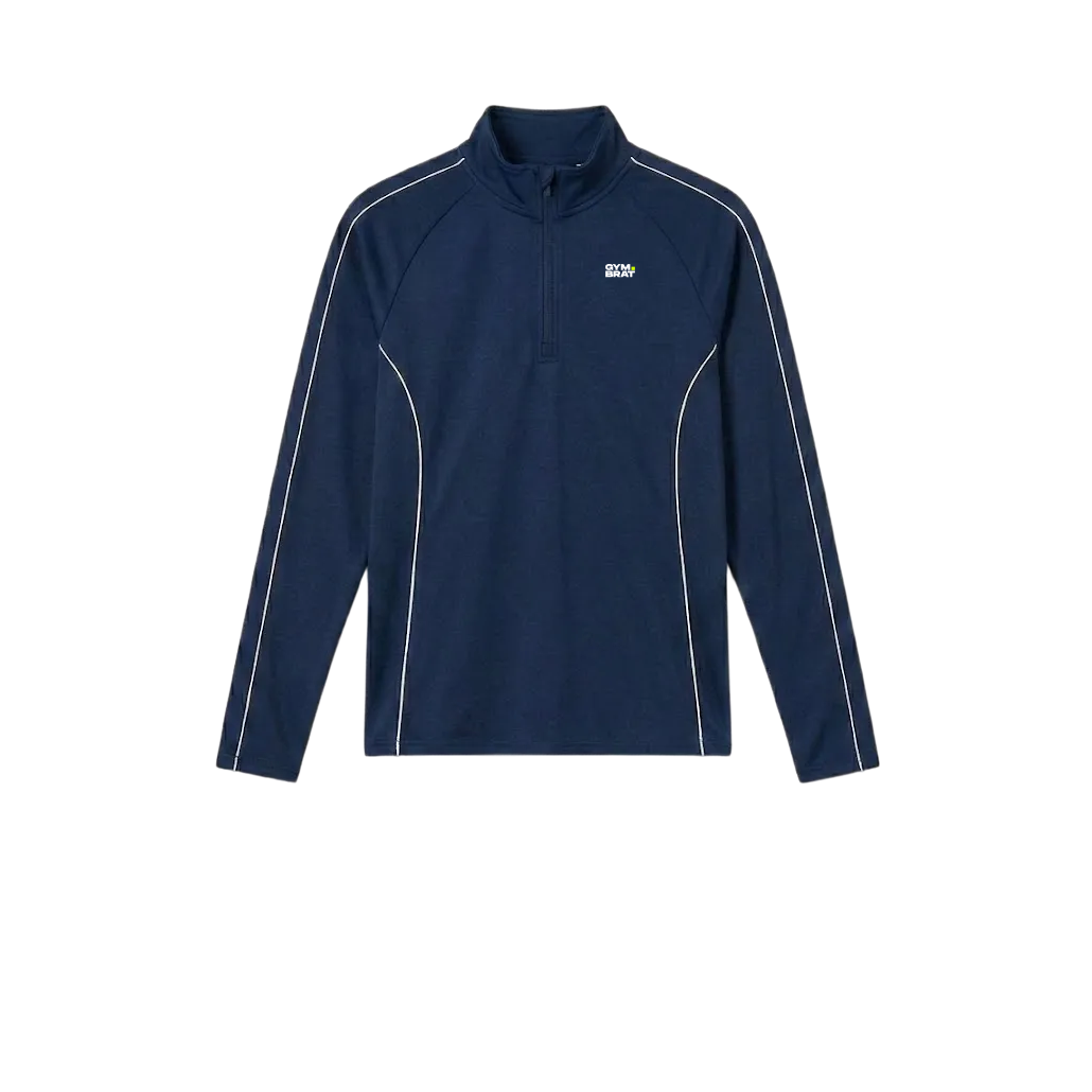 Gymbrat Alpha Contrast Quarter Zip Men Navy Pullover