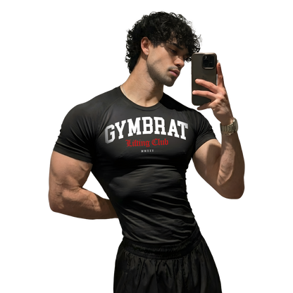 Gymbrat Athleisure Lifting Club Black Compression T-Shirt