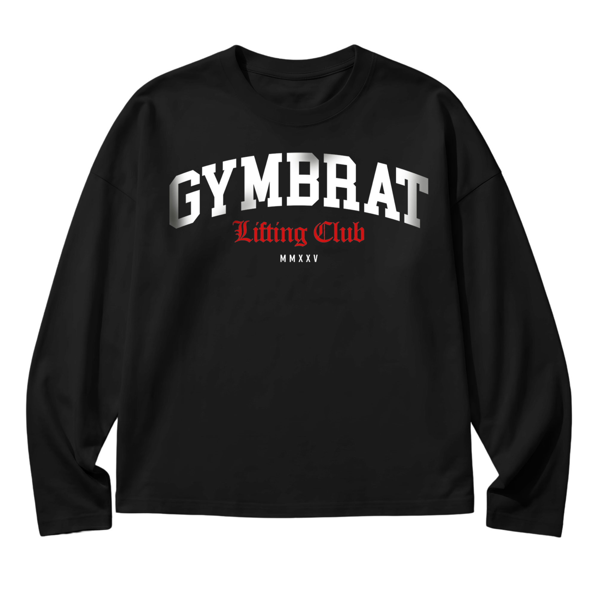 Gymbrat Athleisure Lifting Club Black Oversized Long Sleeve T-Shirt
