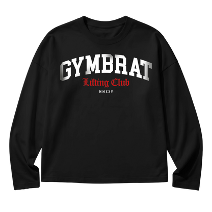Gymbrat Athleisure Lifting Club Black Oversized Long Sleeve T-Shirt