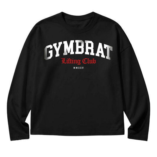 Gymbrat Athleisure Lifting Club Black Oversized Long Sleeve T-Shirt