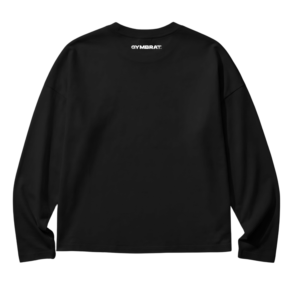 Gymbrat Athleisure Lifting Club Black Oversized Long Sleeve T-Shirt