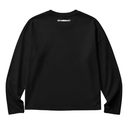 Gymbrat Athleisure Lifting Club Black Oversized Long Sleeve T-Shirt
