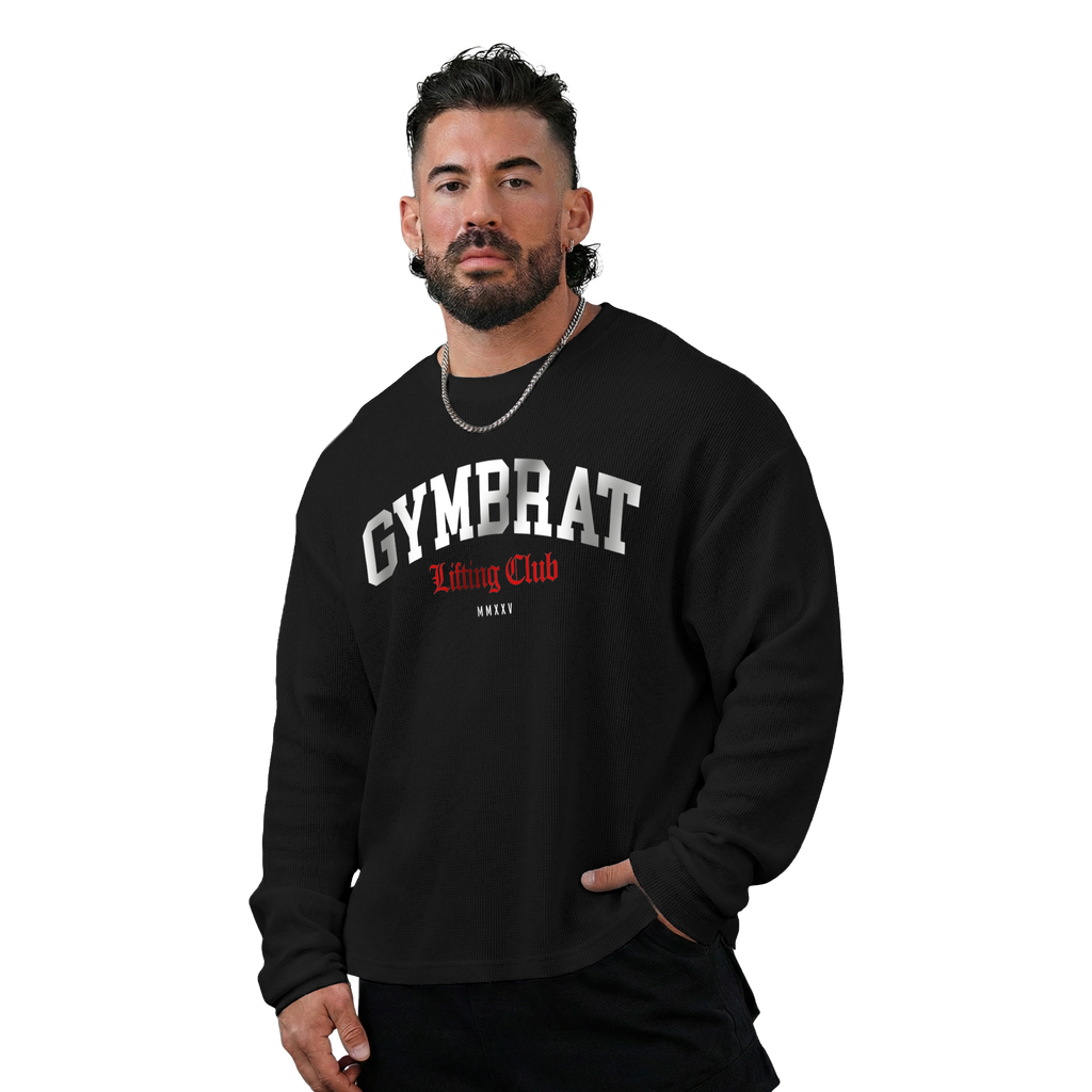 Gymbrat Athleisure Lifting Club Black Oversized Long Sleeve T-Shirt