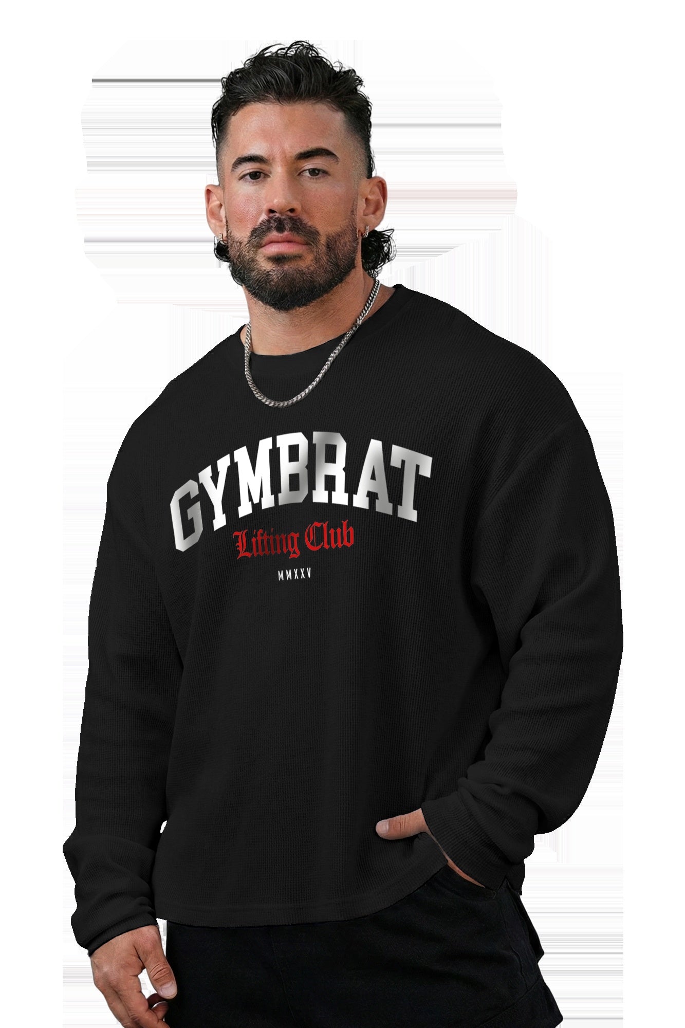 Gymbrat Athleisure Lifting Club Black Oversized Long Sleeve T-Shirt