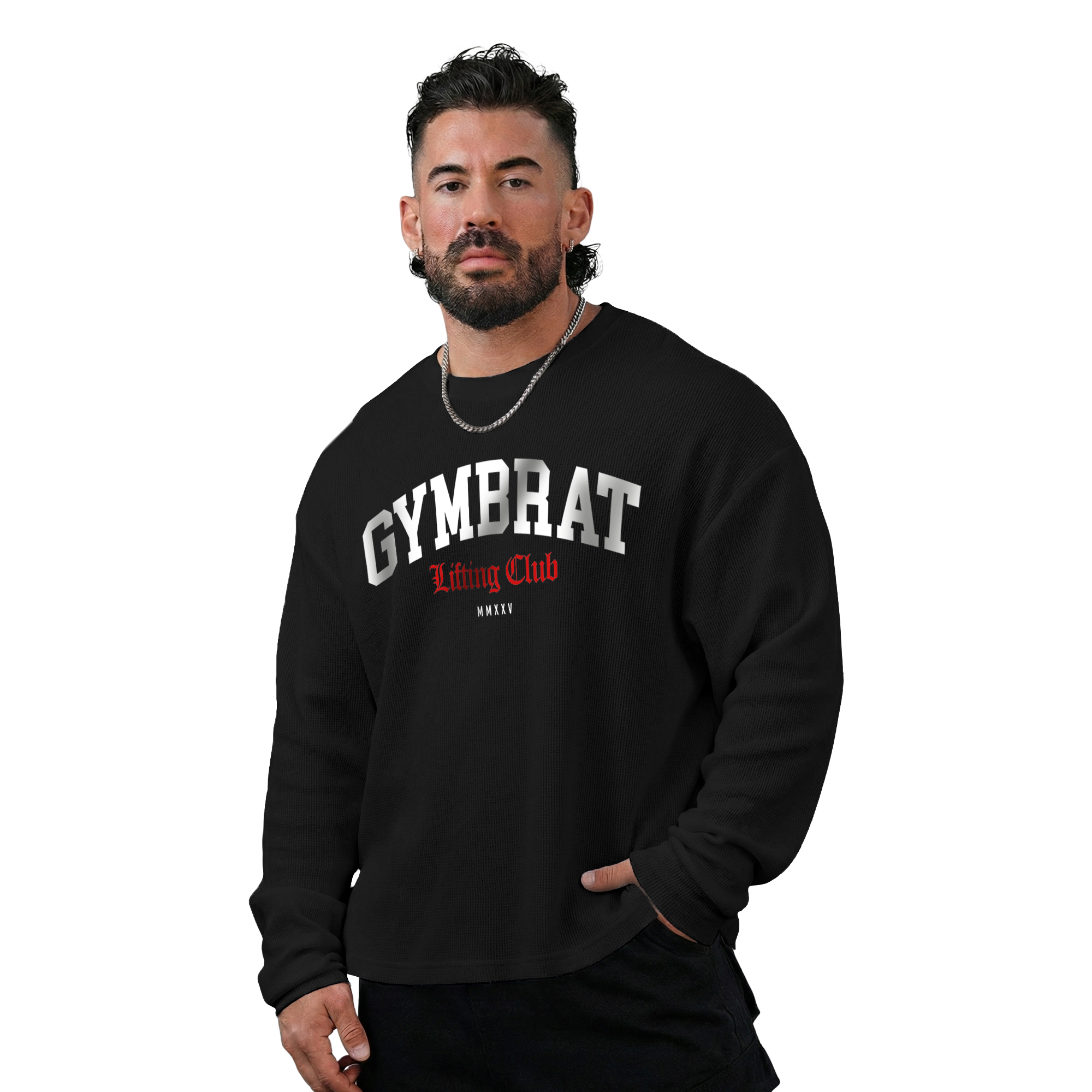 Gymbrat Athleisure Lifting Club Black Oversized Long Sleeve T-Shirt