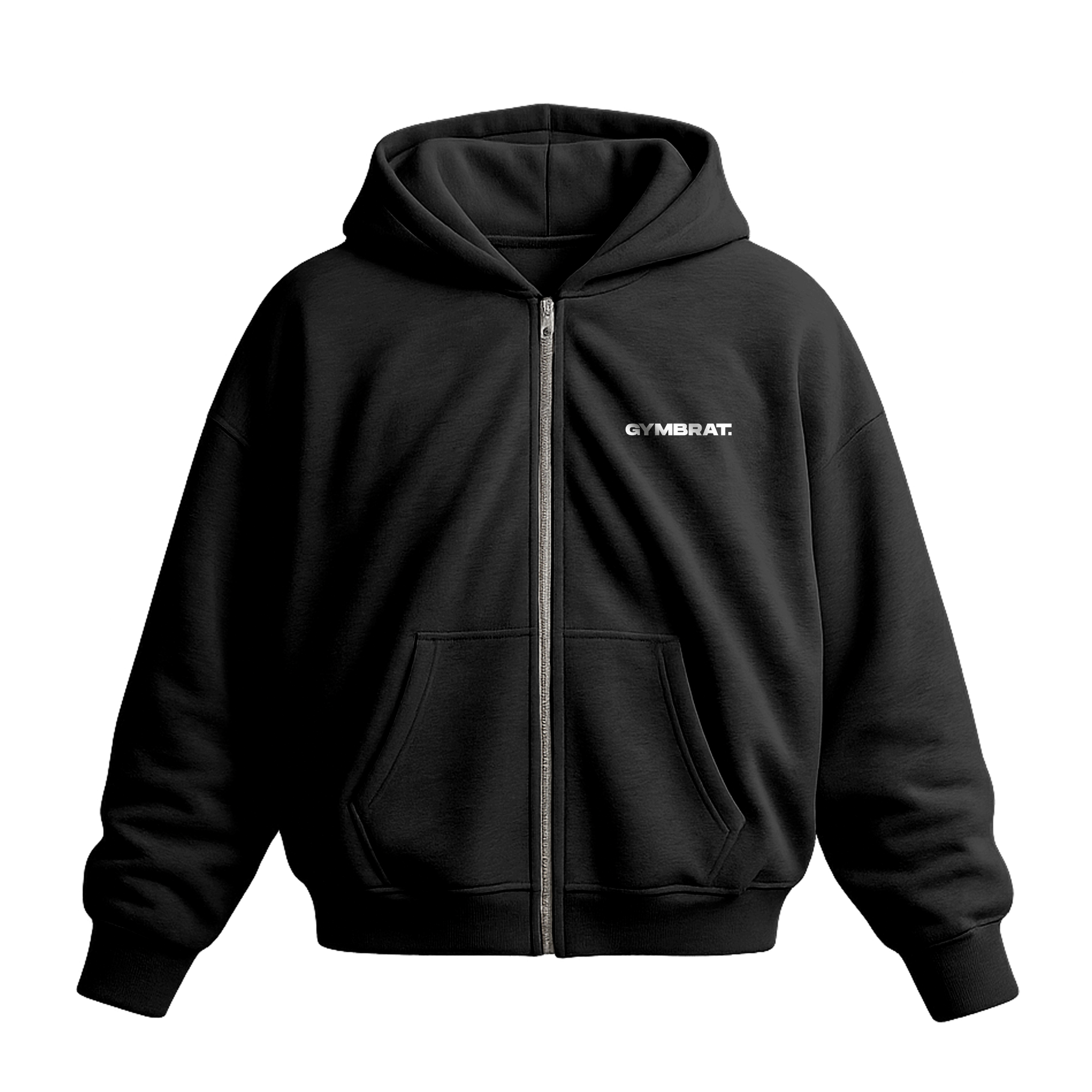 Gymbrat Athleisure Lifting Club Back Black Oversized Zipper Hoodie