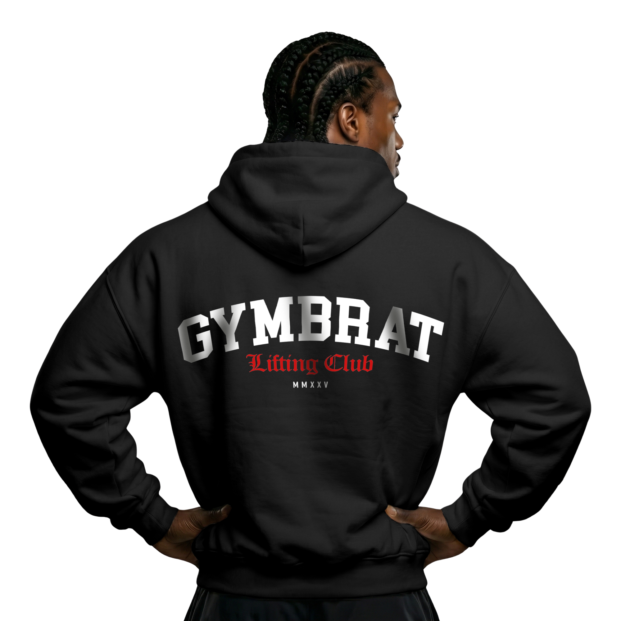 Gymbrat Athleisure Lifting Club Back Black Oversized Zipper Hoodie