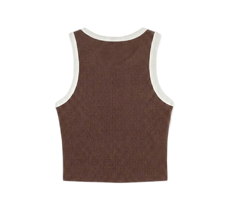 Gymbrat Contrast Women Brown Tank