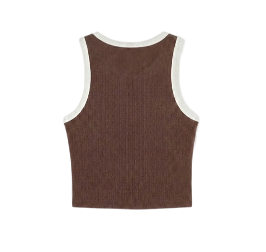 Gymbrat Contrast Women Brown Tank