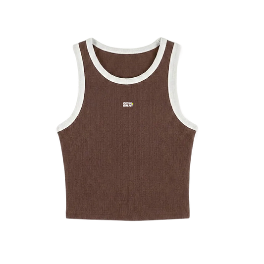 Gymbrat Contrast Women Brown Tank