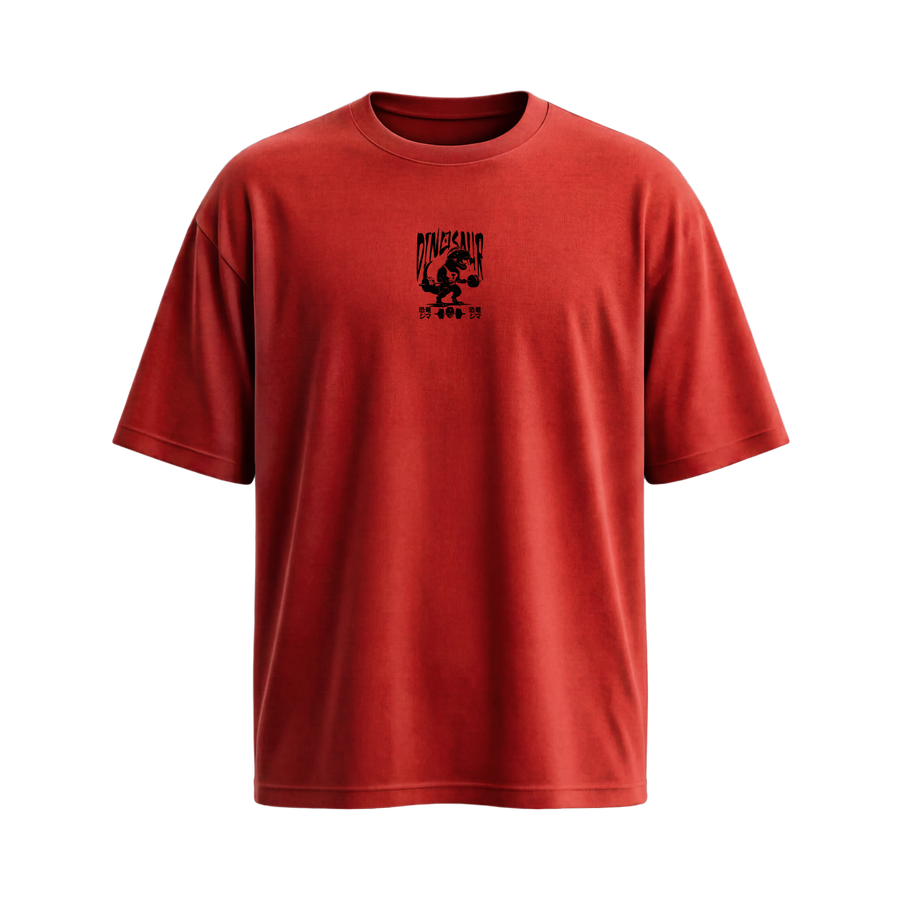 Gymbrat Dinosaur Lifting Red T-Shirt