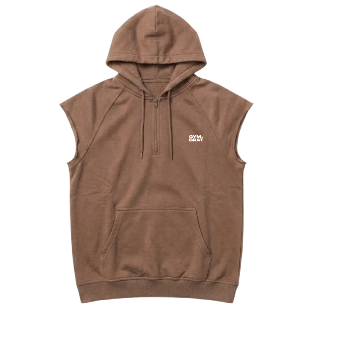 Gymbrat Men Hooded Brown T-Shirt
