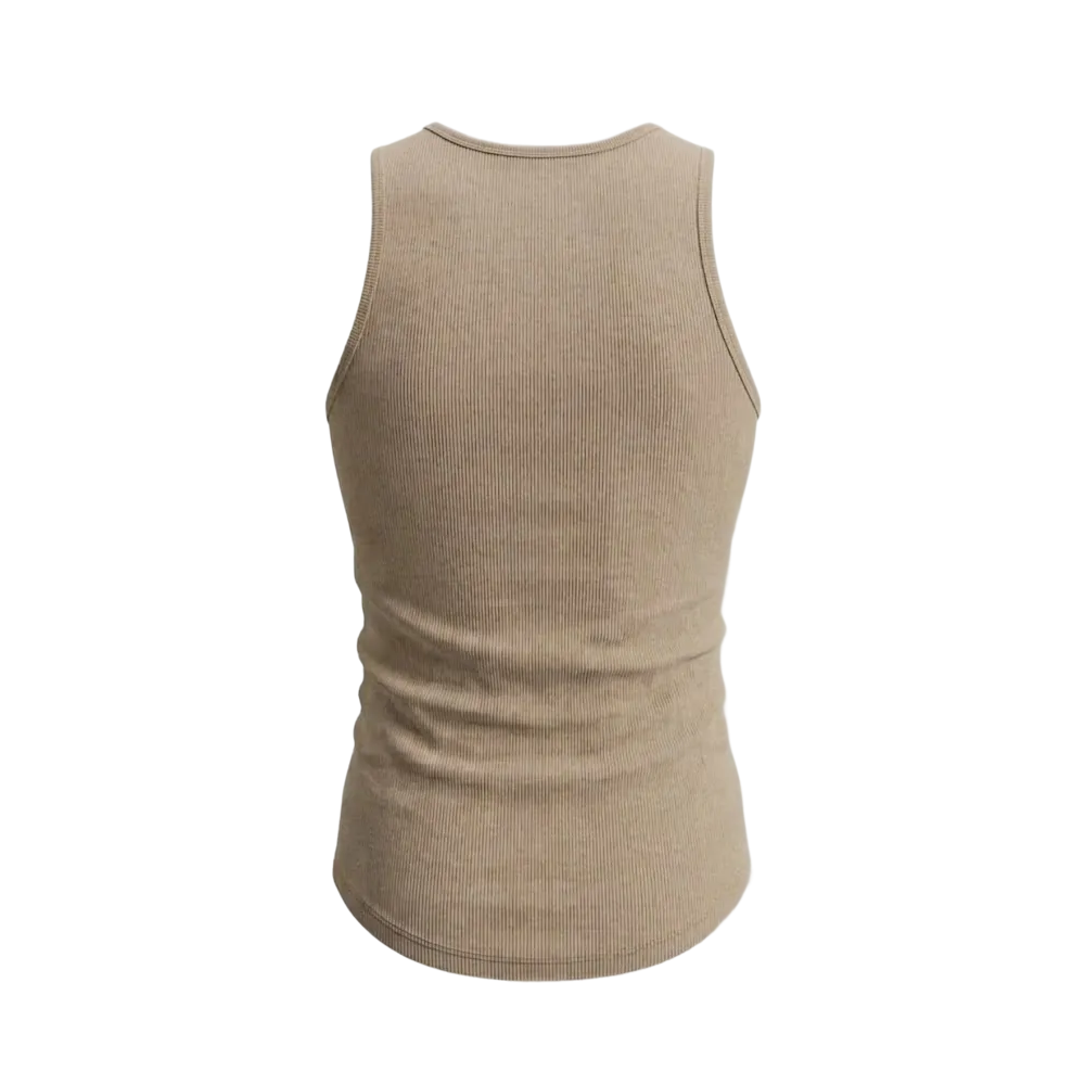 Gymbrat Men Rib Beige Tank