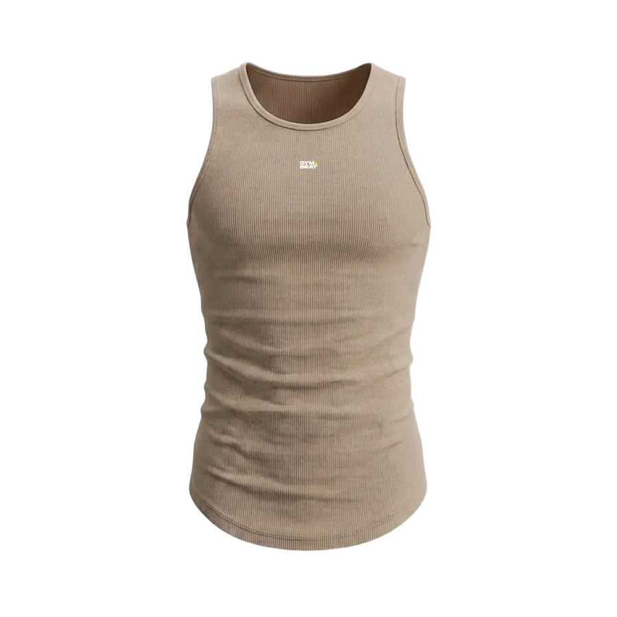 Gymbrat Men Rib Beige Tank