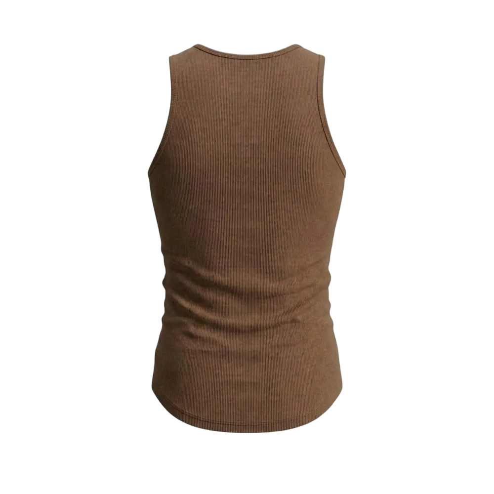 Gymbrat Men Rib Brown Tank