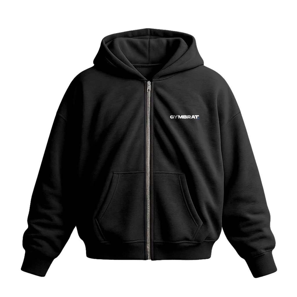 Gymbrat Athleisure Ackshay 25 Black Oversized Zipper Hoodie