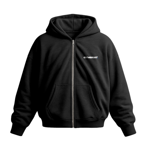 Gymbrat Athleisure Ackshay 25 Black Oversized Zipper Hoodie