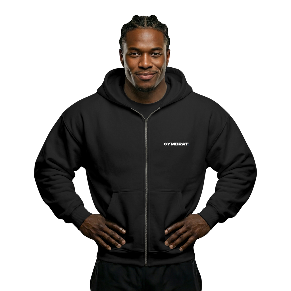 Gymbrat Athleisure Ackshay 25 Black Oversized Zipper Hoodie
