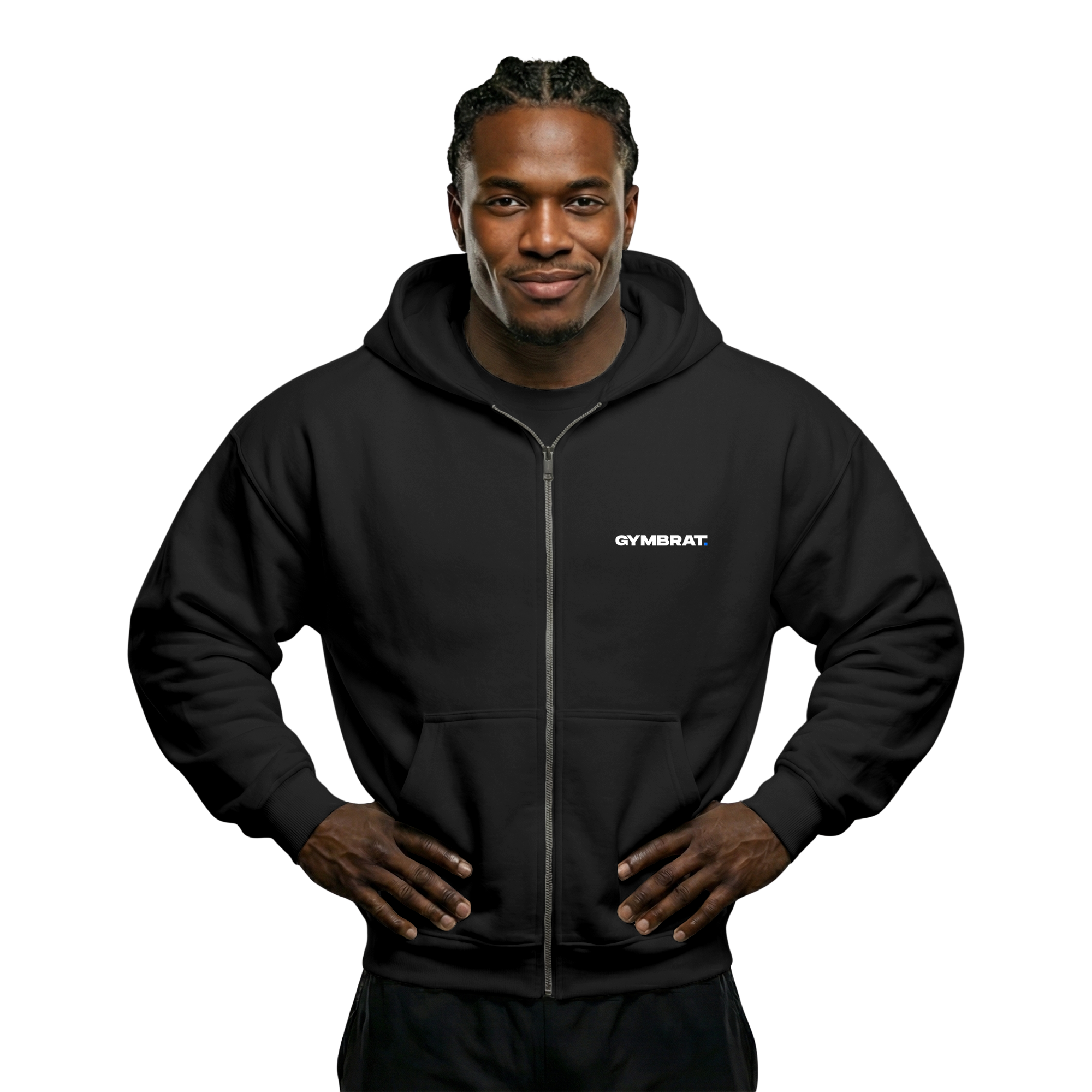 Gymbrat Athleisure Ackshay 25 Black Oversized Zipper Hoodie