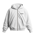 Gymbrat Athleisure Lifting Club Back White Oversized Zipper Hoodie