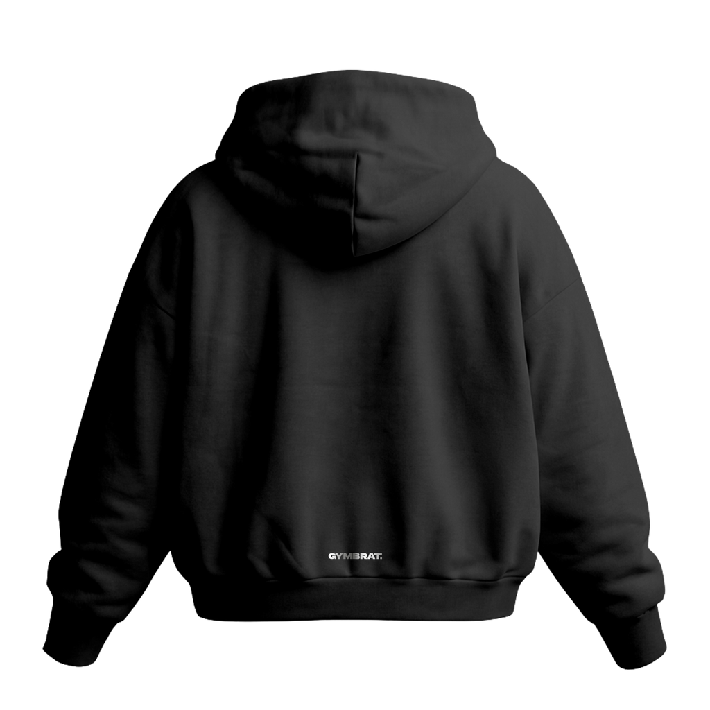 Gymbrat Athleisure Lifting Club Front Black Oversized Hoodie