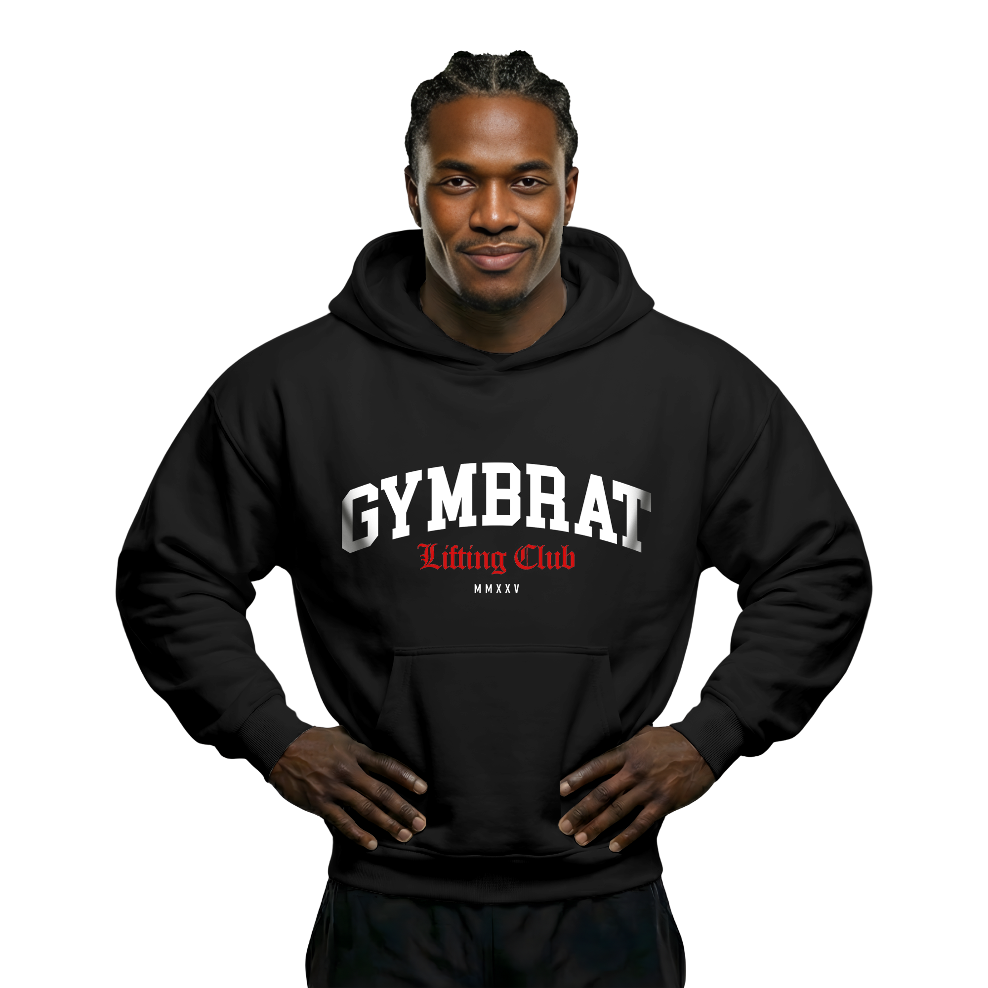 Gymbrat Athleisure Lifting Club Front Black Oversized Hoodie