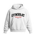 Gymbrat Athleisure Lifting Club Front White Oversized Hoodie