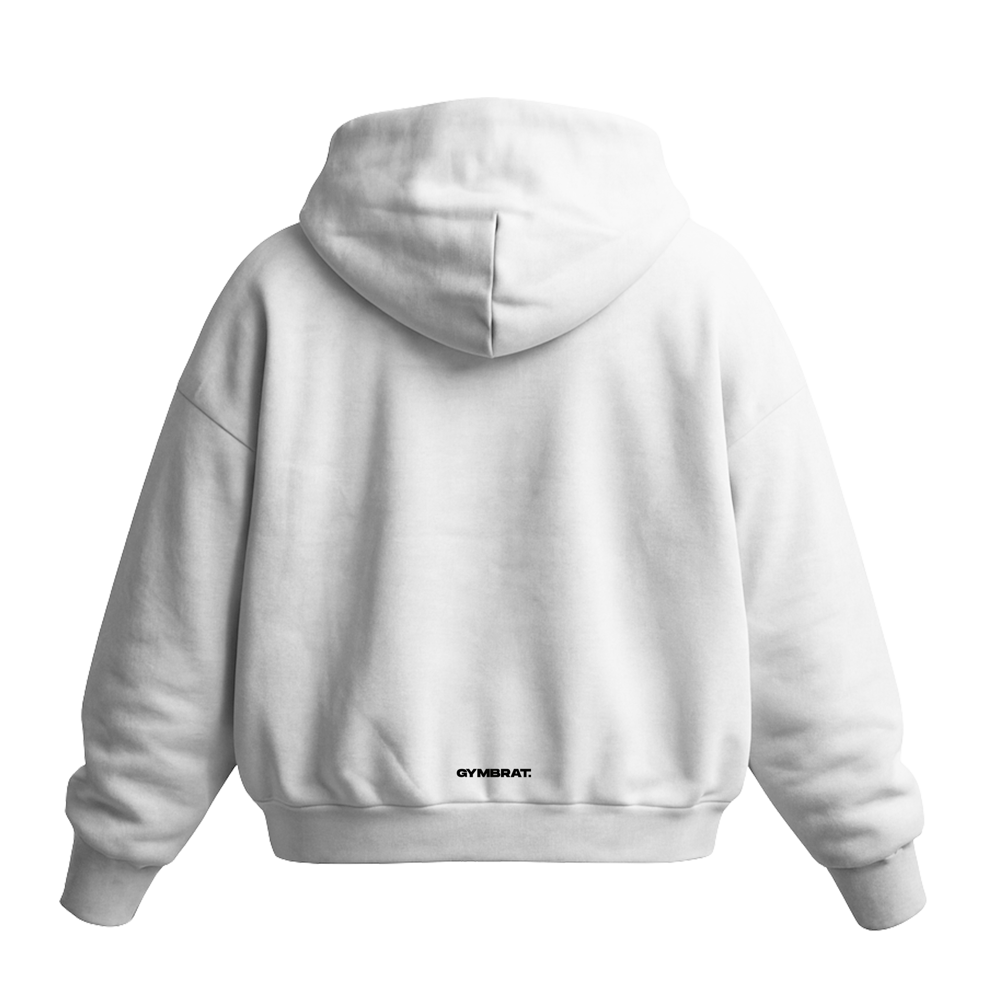 Gymbrat Athleisure Lifting Club Front White Oversized Hoodie