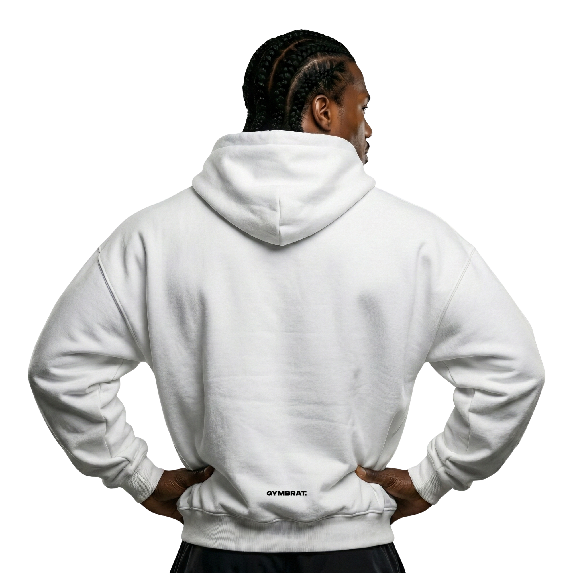 Gymbrat Athleisure Lifting Club Front White Oversized Hoodie