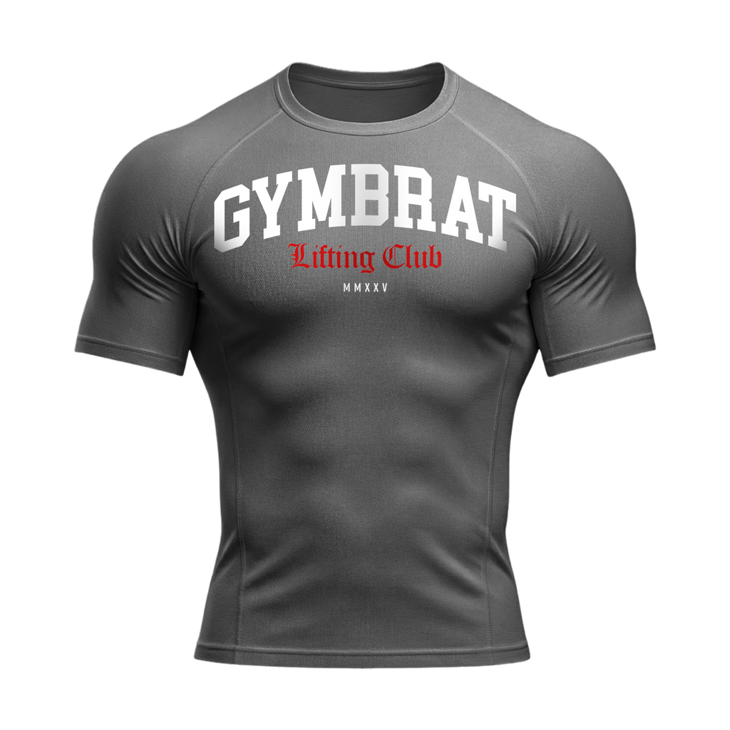 Gymbrat Athleisure Lifting Club Gray Compression T-Shirt