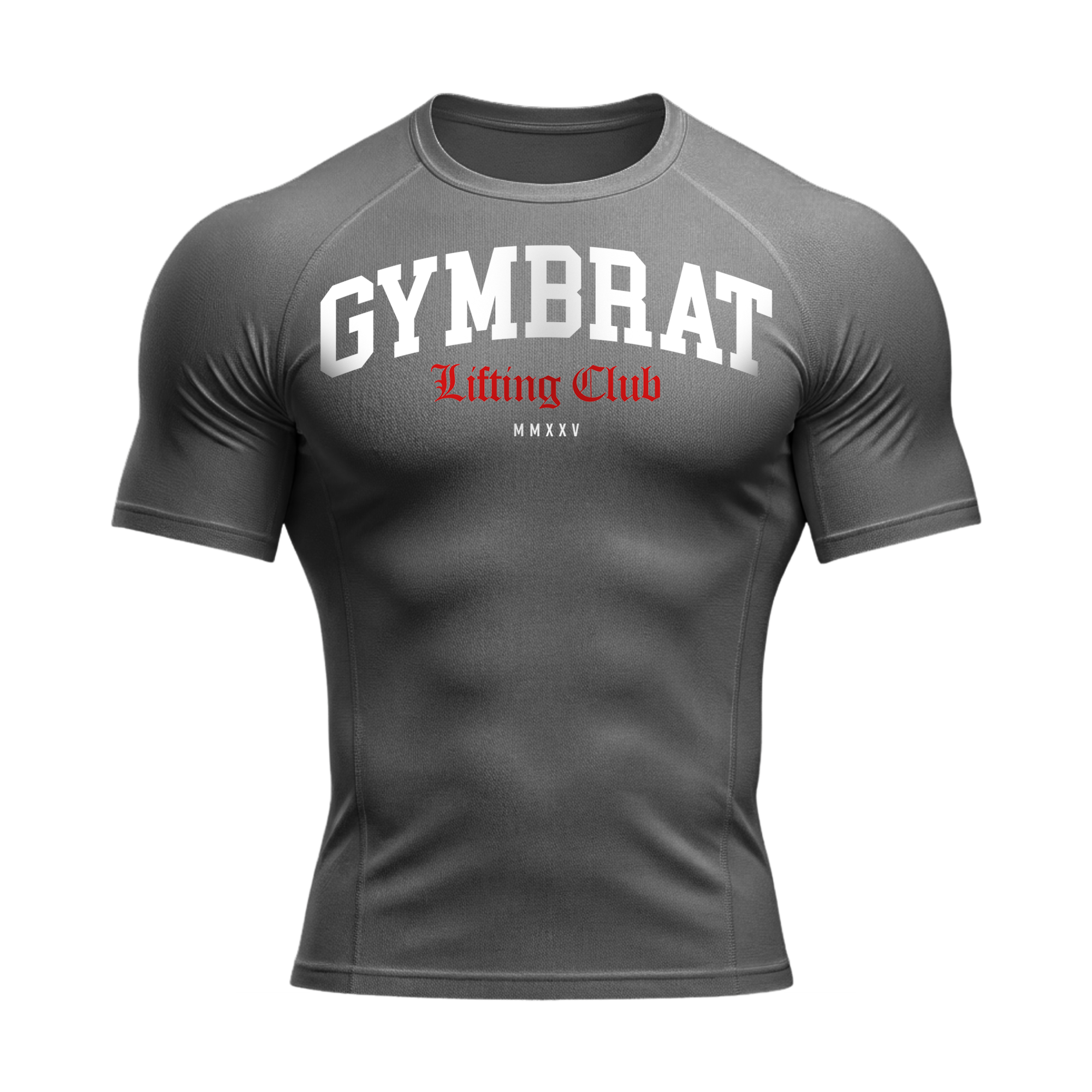 Gymbrat Athleisure Lifting Club Gray Compression T-Shirt