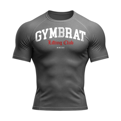 Gymbrat Athleisure Lifting Club Gray Compression T-Shirt