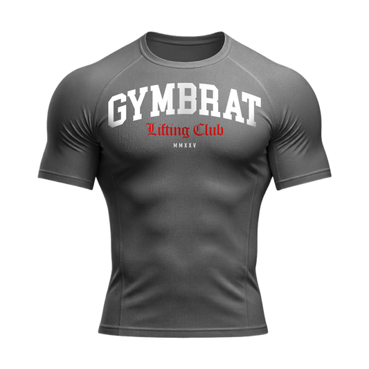 Gymbrat Athleisure Lifting Club Gray Compression T-Shirt
