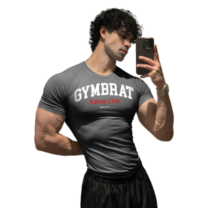 Gymbrat Athleisure Lifting Club Gray Compression T-Shirt