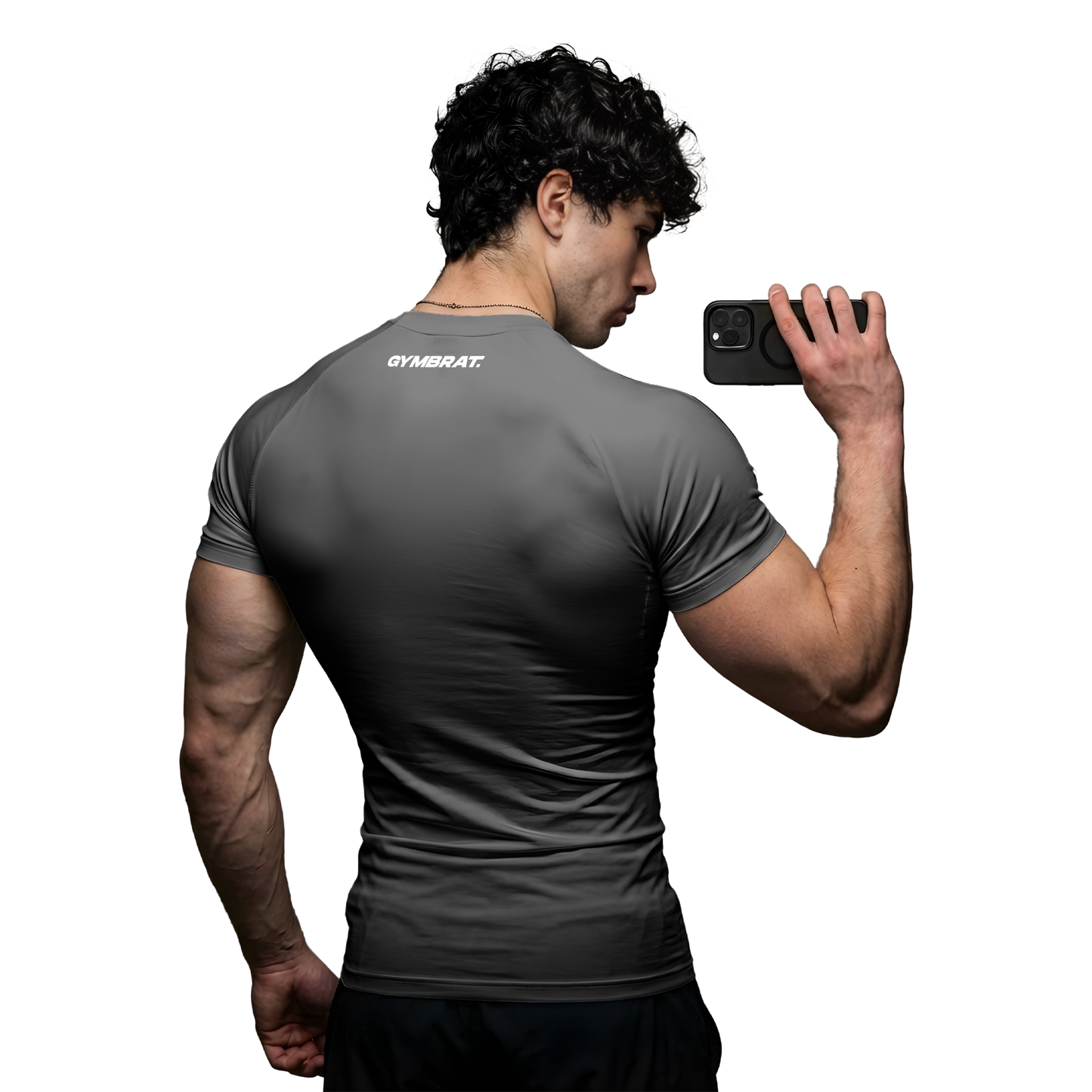 Gymbrat Athleisure Lifting Club Gray Compression T-Shirt