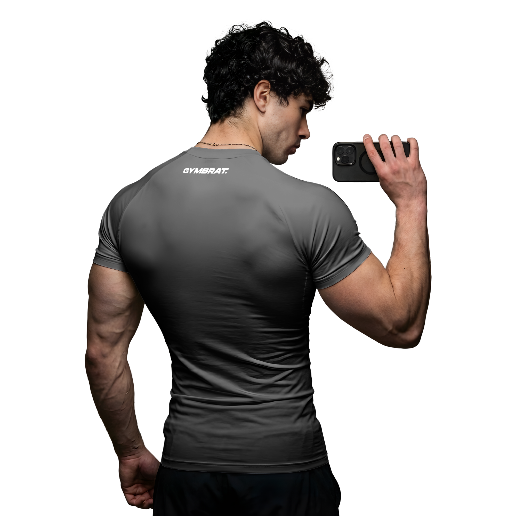 Gymbrat Athleisure Lifting Club Gray Compression T-Shirt