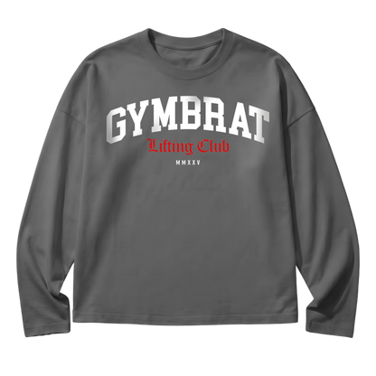 Gymbrat Athleisure Lifting Club Gray Oversized Long Sleeve T-Shirt