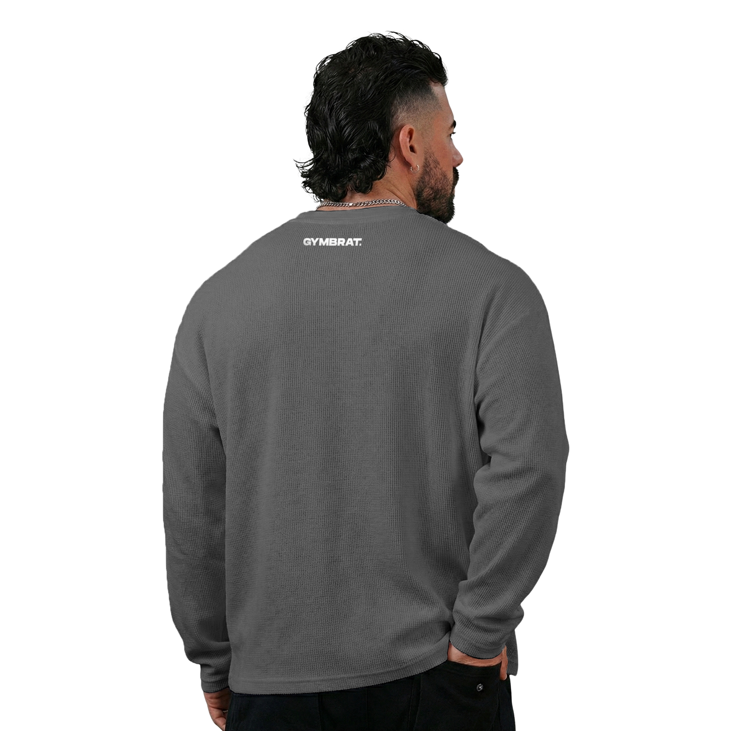 Gymbrat Athleisure Lifting Club Gray Oversized Long Sleeve T-Shirt