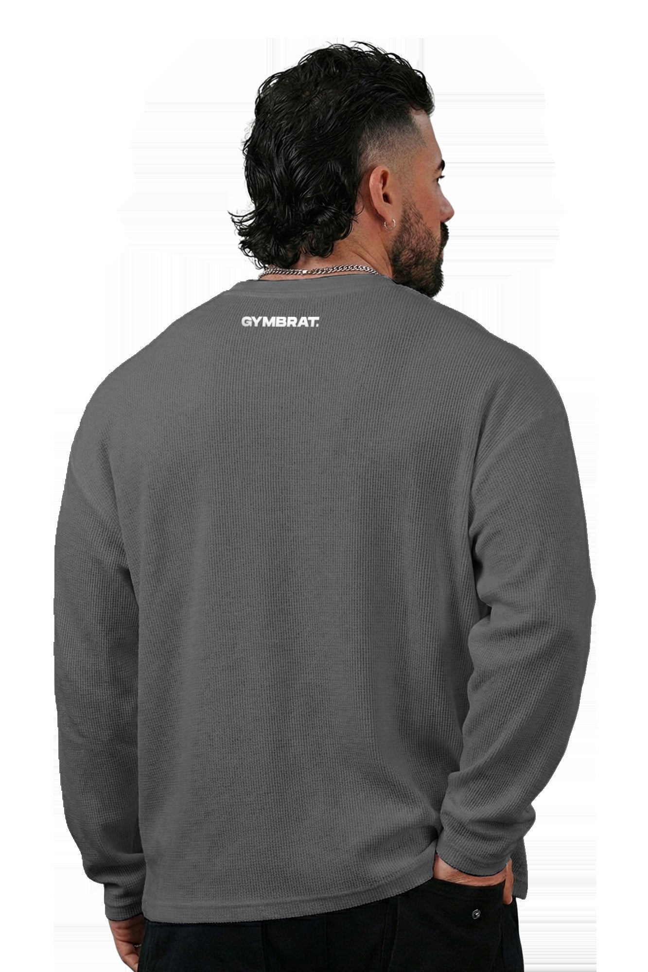 Gymbrat Athleisure Lifting Club Gray Oversized Long Sleeve T-Shirt