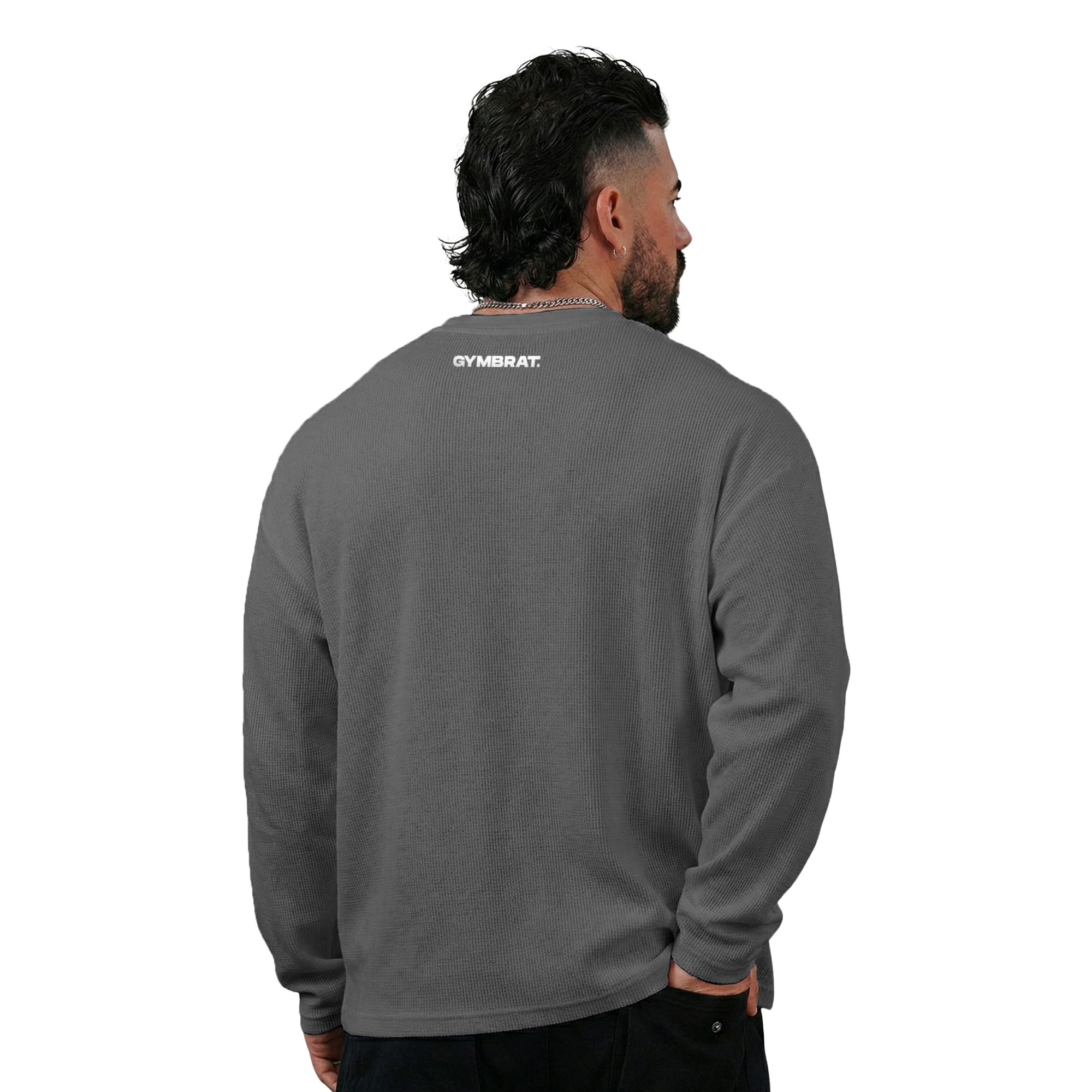 Gymbrat Athleisure Lifting Club Gray Oversized Long Sleeve T-Shirt