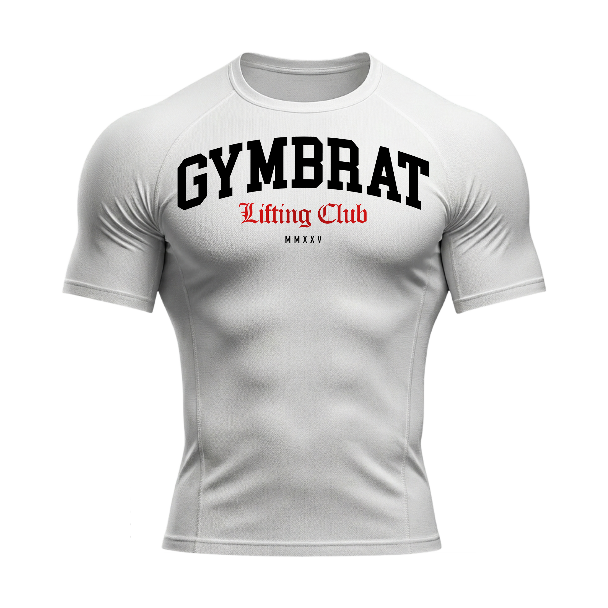 Gymbrat Athleisure Lifting Club White Compression T-Shirt