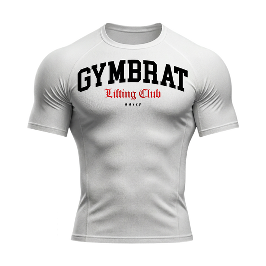 Gymbrat Athleisure Lifting Club White Compression T-Shirt