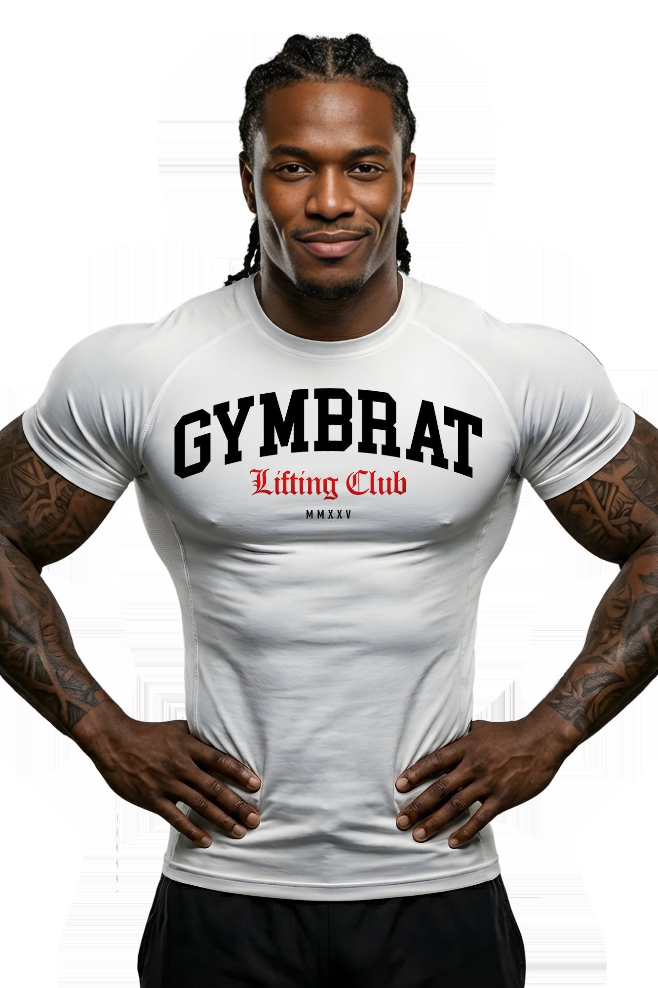 Gymbrat Athleisure Lifting Club White Compression T-Shirt