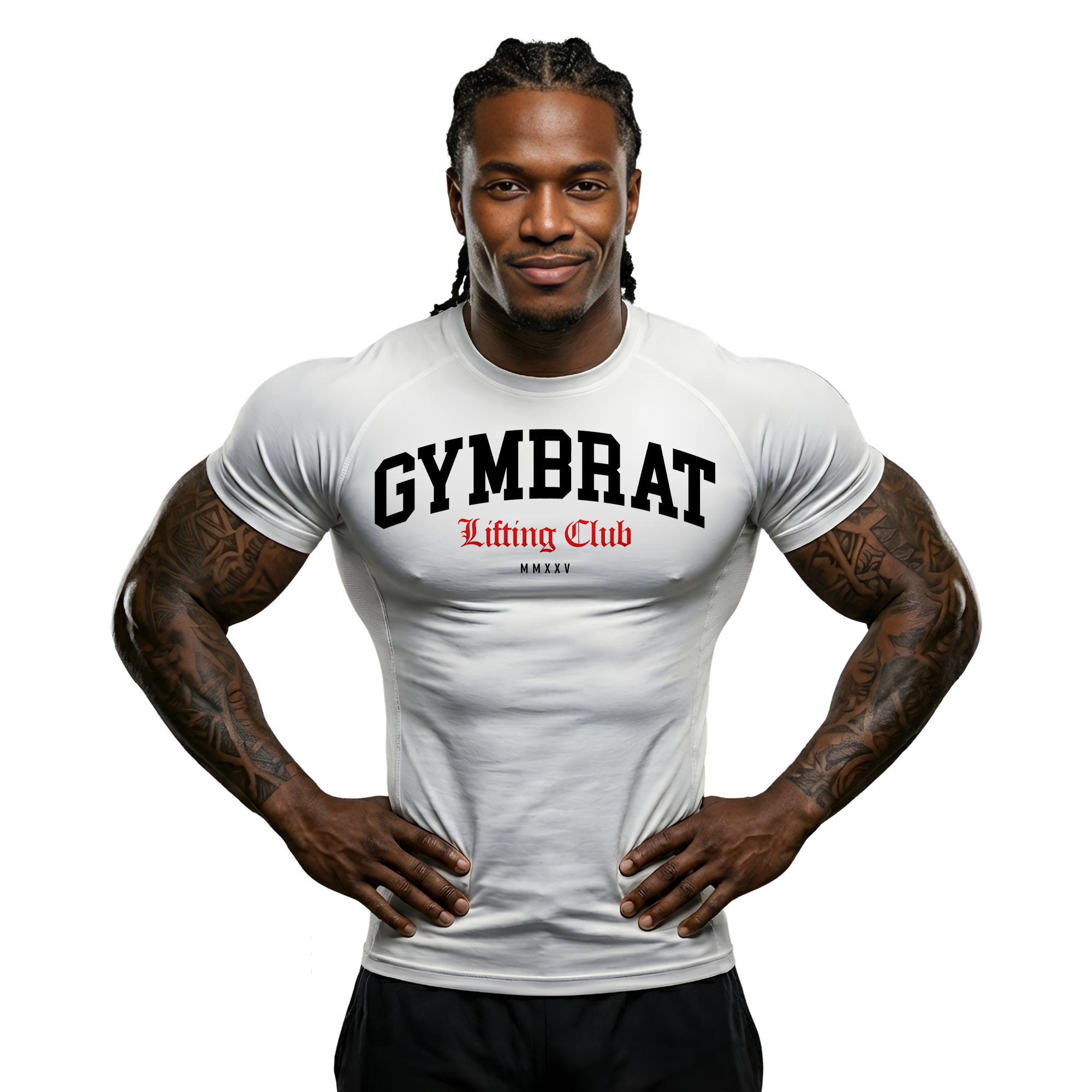 Gymbrat Athleisure Lifting Club White Compression T-Shirt